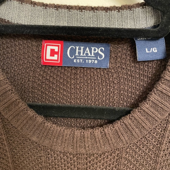 Men’s Chaps Brown Sweater Size L - Picture 2 of 4